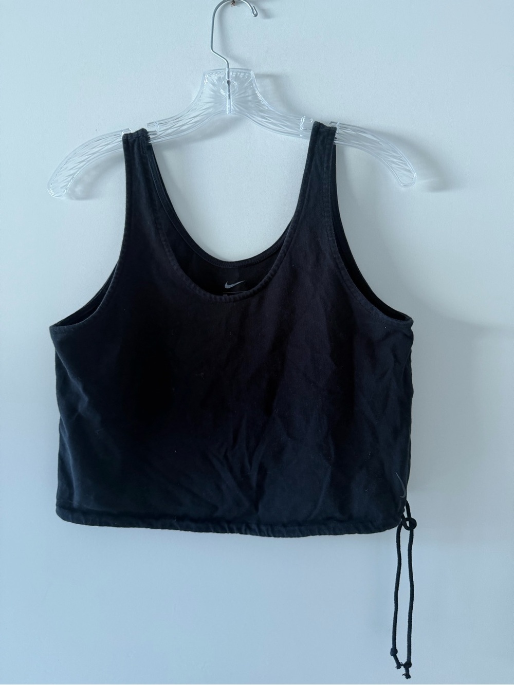 Nike Black Cropped Tank Top with Side Tie